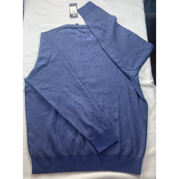 IZOD Mens 12GG Textured Crew Sweater Size XL Skipper Blue NWT - Picture 2 of 8